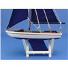 Image 10 : Wooden It Floats 12" - Blue Floating Sailboat Model with Blue Sails