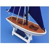 Image 5 : Wooden It Floats 12" - Blue Floating Sailboat Model with Blue Sails