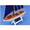 Image 7 : Wooden It Floats 12" - Blue Floating Sailboat Model with Blue Sails