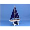 Image 8 : Wooden It Floats 12" - Blue Floating Sailboat Model with Blue Sails