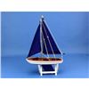 Image 9 : Wooden It Floats 12" - Blue Floating Sailboat Model with Blue Sails
