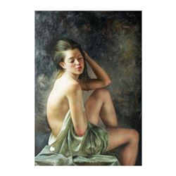 20thc Signed Oil Painting, Nude Study
