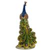 Image 1 : Peacock Sitting on a Clock Trinket Box Figurine 5.5 Inches