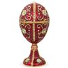 Image 1 : Green Flowers on Red Enamel Royal Inspired Russian Egg