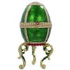 Image 1 : Green Enamel Jeweled Royal Inspired Russian Egg 5.5 Inches
