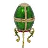 Image 2 : Green Enamel Jeweled Royal Inspired Russian Egg 5.5 Inches