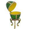 Image 3 : Green Enamel Jeweled Royal Inspired Russian Egg 5.5 Inches