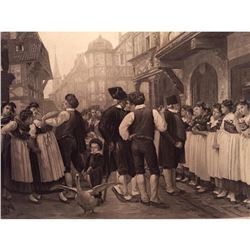 1880's Photogravure Print, Servants Fair