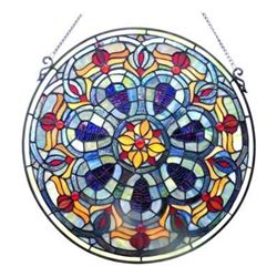 Victorian Glass Window Panel 20"