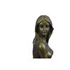 Image 4 : Art Deco Bronze Sculpture of Nude Girl Sitting on Black Marble Base 10.5" x 4"