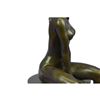 Image 5 : Art Deco Bronze Sculpture of Nude Girl Sitting on Black Marble Base 10.5" x 4"