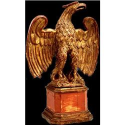 19thc Carved Gilt Wood Table Top Eagle