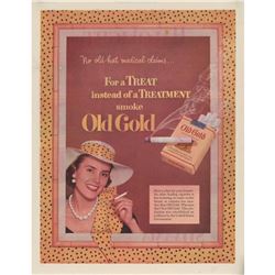 Original 1952 Old Gold Cigarette Advertising Art