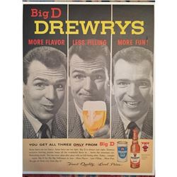 1950's Indiana Brewery Drewrys Beer Ad
