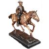 Image 2 : Signed PJ Mene French Soldier on Horse Bronze Marble Sculpture Statue Figure