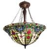 Image 1 : Victorian 3 Light Inverted Ceiling Pendant Fixture 24" Shade