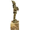 Image 4 : Indian with Feathered Headdress Holding an Ox Head Bronze Sculpture Statue Decor