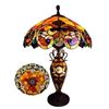 Image 1 : Tiffany-style 3 Light Victorian Double Lit Table Lamp 18" Shade