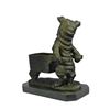 Image 10 : Pug or Bulldog Pushing a Wheelbarrow - Bronze Planter or Dish 12" x 12"