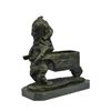Image 11 : Pug or Bulldog Pushing a Wheelbarrow - Bronze Planter or Dish 12" x 12"