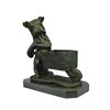 Image 7 : Pug or Bulldog Pushing a Wheelbarrow - Bronze Planter or Dish 12" x 12"