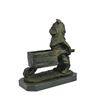 Image 8 : Pug or Bulldog Pushing a Wheelbarrow - Bronze Planter or Dish 12" x 12"