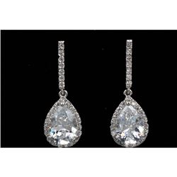 Pear Shaped Cubic Zirconia 18kt Gold Plate Earrings