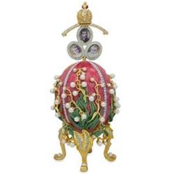 1898 Lilies of the Valley Faberge-Inspired Egg 8"