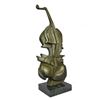 Image 4 : Abstract Bronze Sculpture of a Bass or Cello 17" x 5"