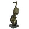 Image 8 : Abstract Bronze Sculpture of a Bass or Cello 17" x 5"