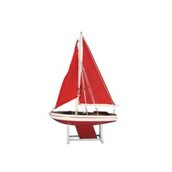 Wooden It Floats 12" - Red with Red Sails Floating Sailboat Model