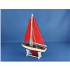 Image 3 : Wooden It Floats 12" - Red with Red Sails Floating Sailboat Model