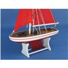 Image 5 : Wooden It Floats 12" - Red with Red Sails Floating Sailboat Model