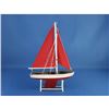 Image 9 : Wooden It Floats 12" - Red with Red Sails Floating Sailboat Model