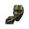 Image 3 : Abstract Bronze Sculpture of Man's Face Smoking Cigar 15" x 8"