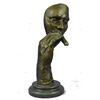 Image 7 : Abstract Bronze Sculpture of Man's Face Smoking Cigar 15" x 8"