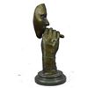 Image 8 : Abstract Bronze Sculpture of Man's Face Smoking Cigar 15" x 8"