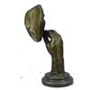 Image 9 : Abstract Bronze Sculpture of Man's Face Smoking Cigar 15" x 8"