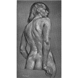 Paul Cadmus Book Plate Print Nude Study