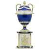1895 Blue Serpent Clock Russian Faberge-Inspired Egg 7"
