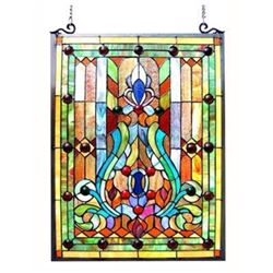 Tiffany-glass Victorian Panel 18-7/8x24-6/8