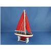 Image 11 : Wooden It Floats 12" - Red with Red Sails Floating Sailboat Model