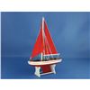 Image 6 : Wooden It Floats 12" - Red with Red Sails Floating Sailboat Model