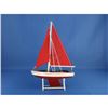 Image 8 : Wooden It Floats 12" - Red with Red Sails Floating Sailboat Model