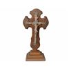 Image 6 : Antique French Hand Carved Walnut Cross Panel & Christ Crucifix