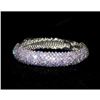 Flexible Silver Clear Rhinestone Crystal Bridal Bracelet Cuff