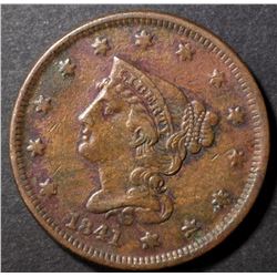 1841 LARGE CENT, VF/XF BETTER DATE
