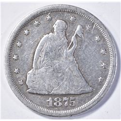 1875-S TWENTY CENT SEATED LIBERTY F+