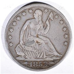1853-O A/R SEATED LIBERTY VF+