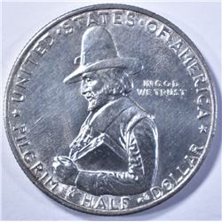 1920 PILGRIM COMMEM HALF DOLLAR, CH BU